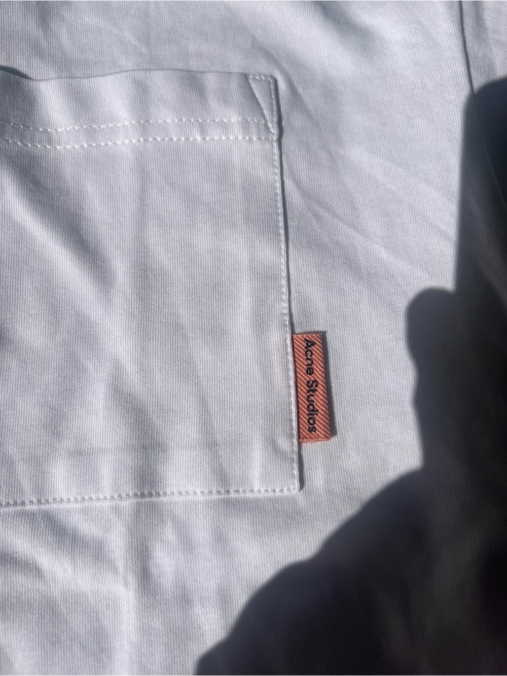 Acne Studios Oversized White Pocket Tee Pink Label - Picture 4 of 4